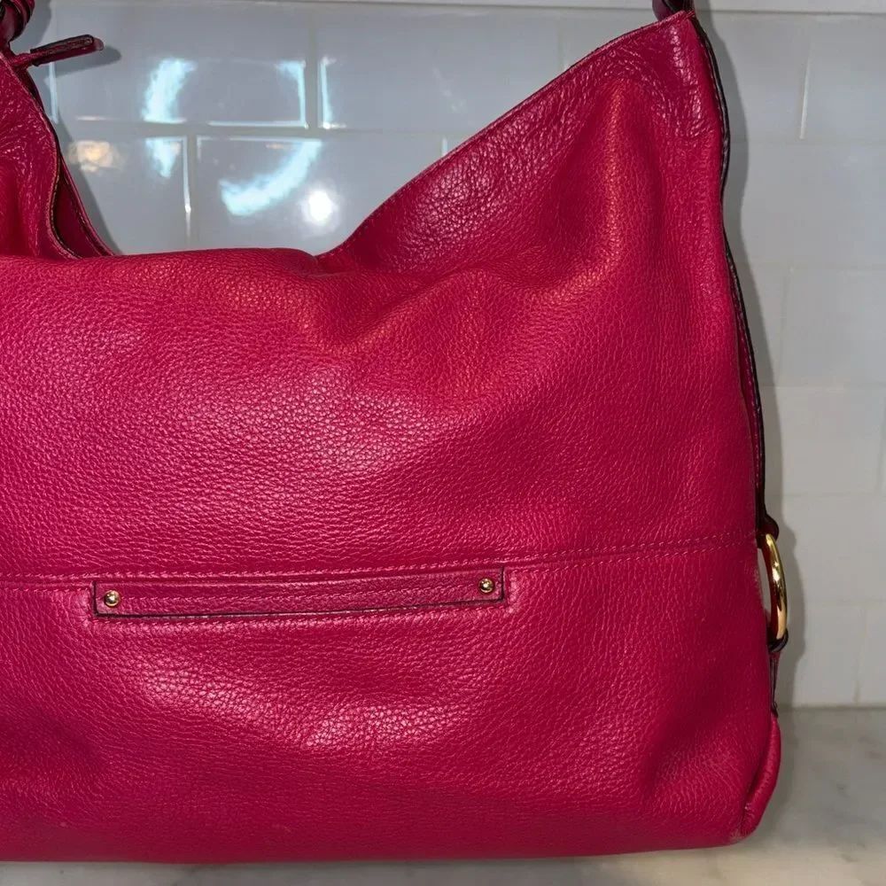 Michael Kors Bag Purse Handbag Leather Hobo Soft Pebbled Austin Pink Shoulder - Picture 6 of 16